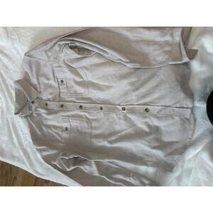 Beige Long Sleeve Button-Up Shirt, Size Small